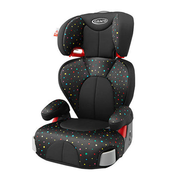 グレコ ジュニアシート ジュニアプラスDX カラフルドット BK GRACO 3歳頃からのロングユース仕様  収納式カップホルダー付【送料無料 沖縄・一部地域を除く】